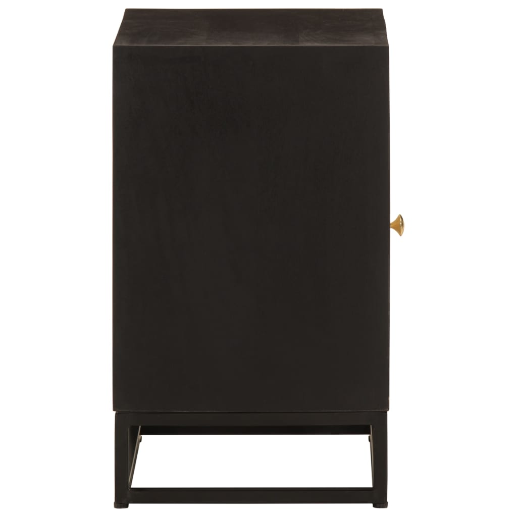 vidaXL Nachttisch Schwarz 40x30x50 cm Massivholz Mango und Eisen
