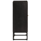 vidaXL Sideboard Schwarz 55x30x76 cm Massivholz Mango und Eisen
