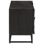 vidaXL TV-Schrank Schwarz 110x30x40 cm Massivholz Mango und Eisen