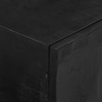 vidaXL TV-Schrank Schwarz 110x30x40 cm Massivholz Mango und Eisen