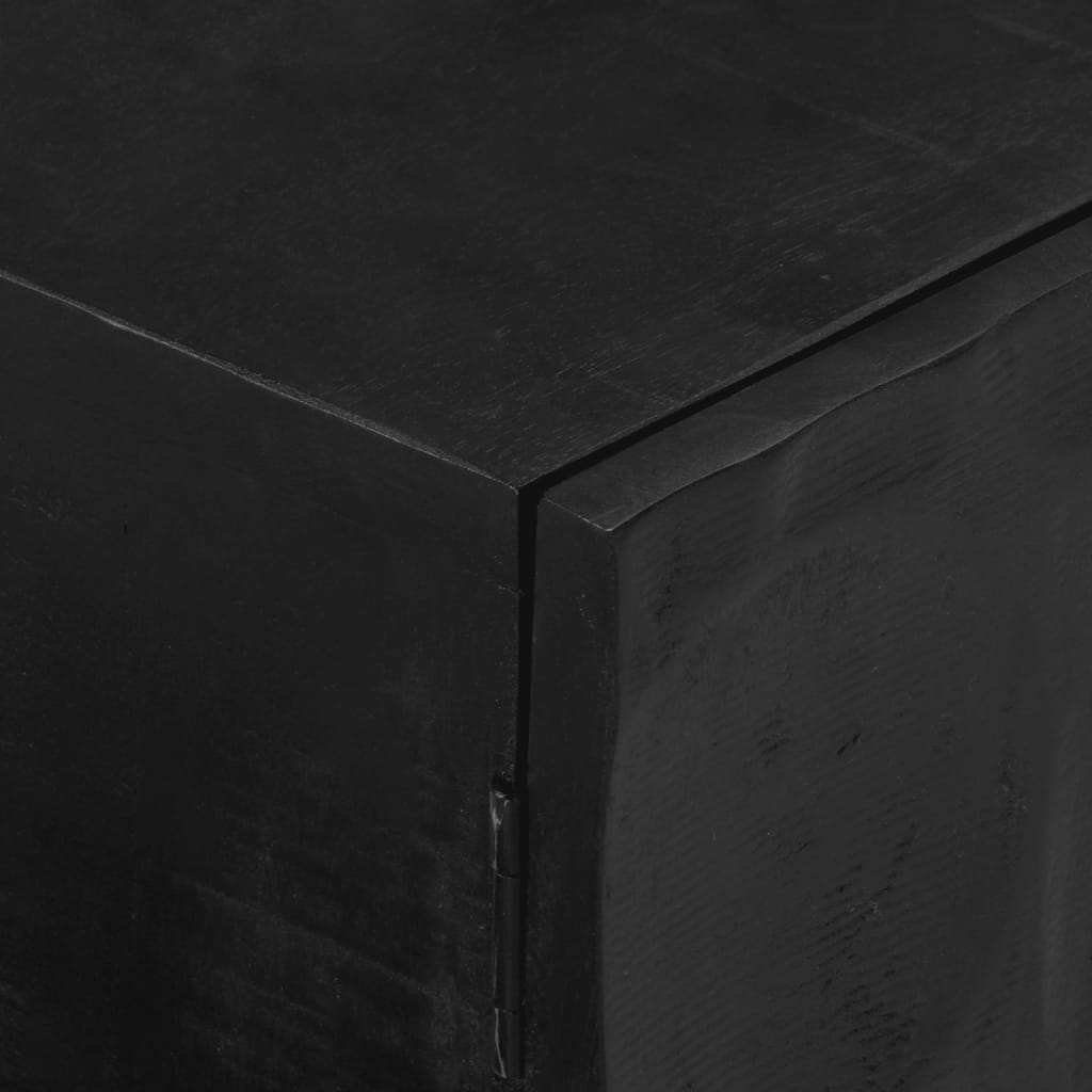vidaXL TV-Schrank Schwarz 110x30x40 cm Massivholz Mango und Eisen
