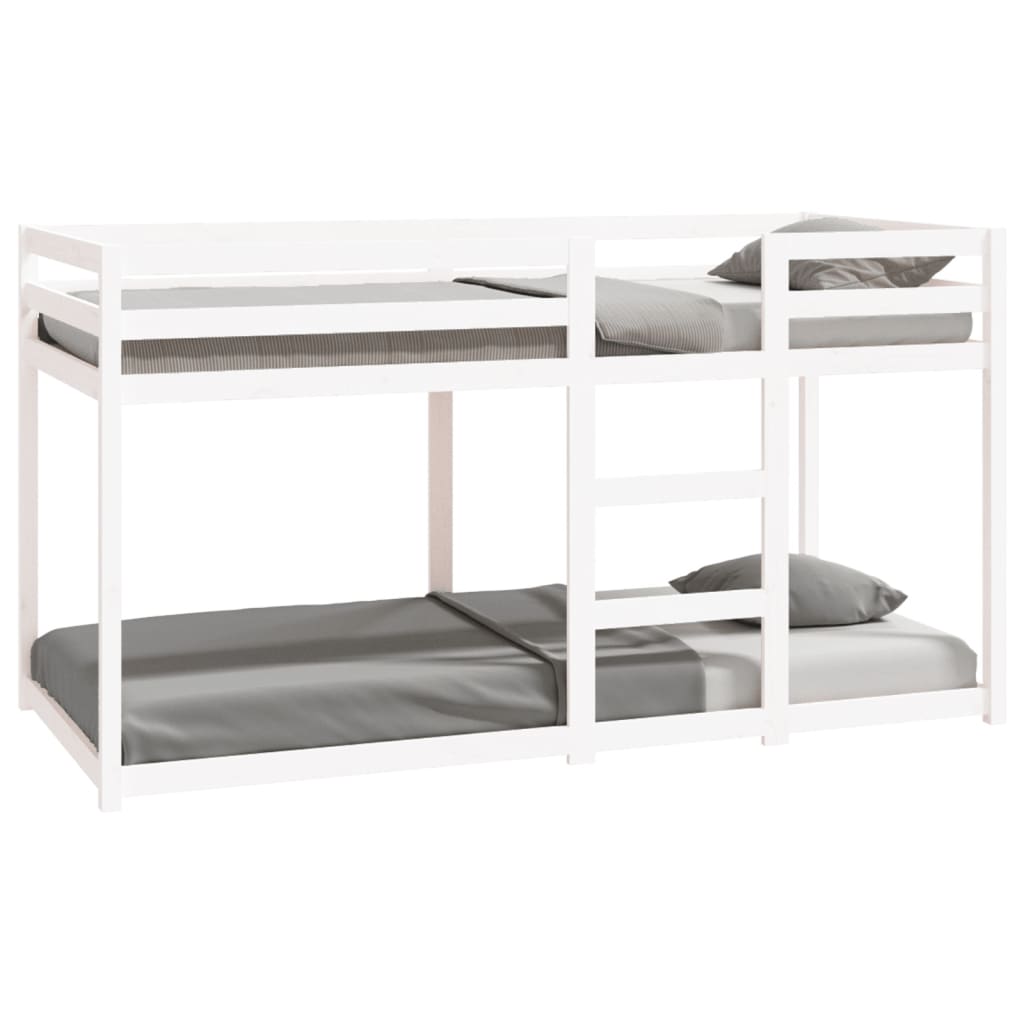vidaXL Etagenbett Weiß 90x200 cm Massivholz Kiefer