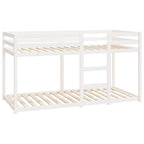 vidaXL Etagenbett Weiß 90x200 cm Massivholz Kiefer