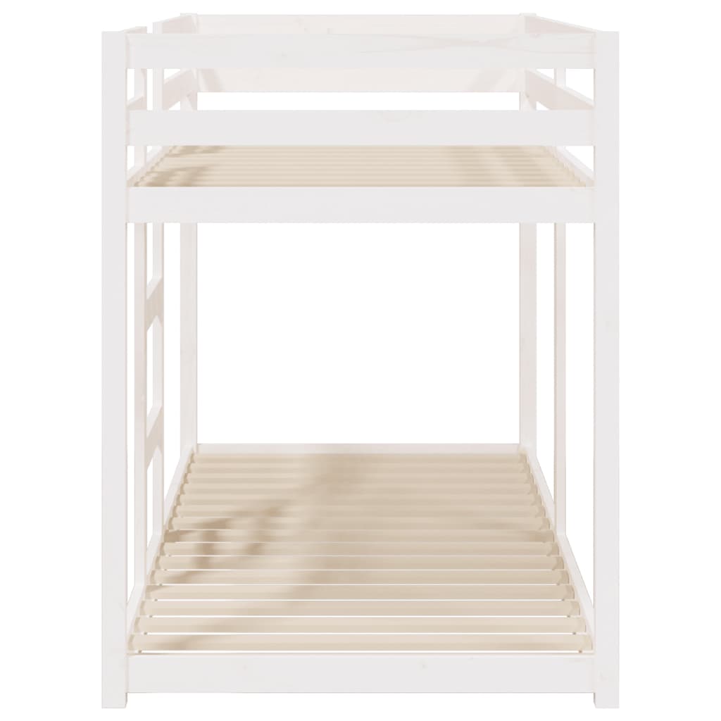 vidaXL Etagenbett Weiß 90x200 cm Massivholz Kiefer