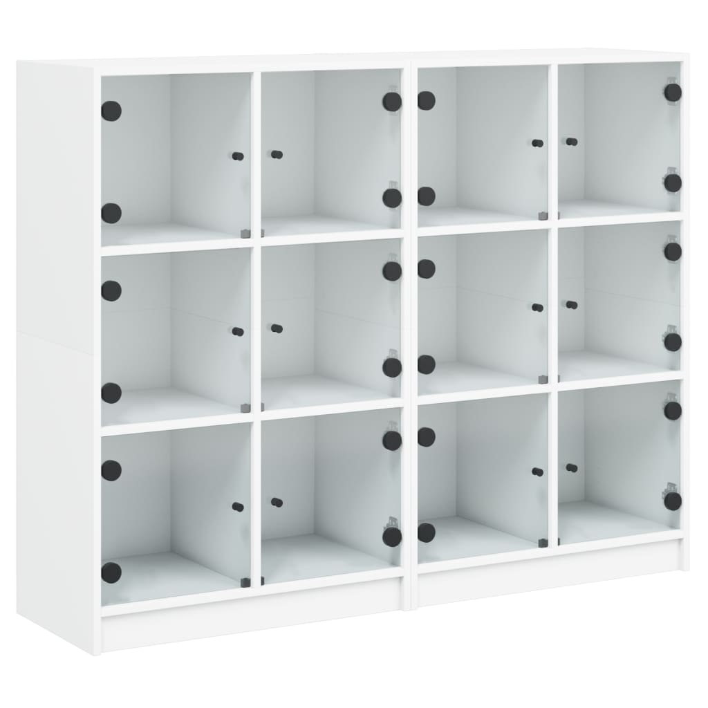 vidaXL Bücherregal mit Türen Weiß 136x37x109 cm Holzwerkstoff