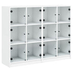 vidaXL Bücherregal mit Türen Weiß 136x37x109 cm Holzwerkstoff