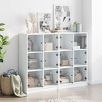 vidaXL Bücherregal mit Türen Weiß 136x37x109 cm Holzwerkstoff