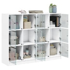 vidaXL Bücherregal mit Türen Weiß 136x37x109 cm Holzwerkstoff