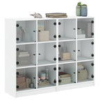 vidaXL Bücherregal mit Türen Weiß 136x37x109 cm Holzwerkstoff