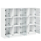 vidaXL Bücherregal mit Türen Weiß 136x37x109 cm Holzwerkstoff