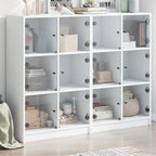 vidaXL Bücherregal mit Türen Weiß 136x37x109 cm Holzwerkstoff