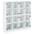 vidaXL Bücherschrank mit Türen Weiß 136x37x142 cm Holzwerkstoff