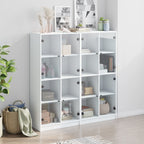 vidaXL Bücherschrank mit Türen Weiß 136x37x142 cm Holzwerkstoff