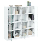 vidaXL Bücherschrank mit Türen Weiß 136x37x142 cm Holzwerkstoff