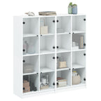 vidaXL Bücherschrank mit Türen Weiß 136x37x142 cm Holzwerkstoff