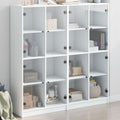vidaXL Bücherschrank mit Türen Weiß 136x37x142 cm Holzwerkstoff