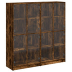 vidaXL Bücherschrank mit Türen Räuchereiche 136x37x142cm Holzwerkstoff
