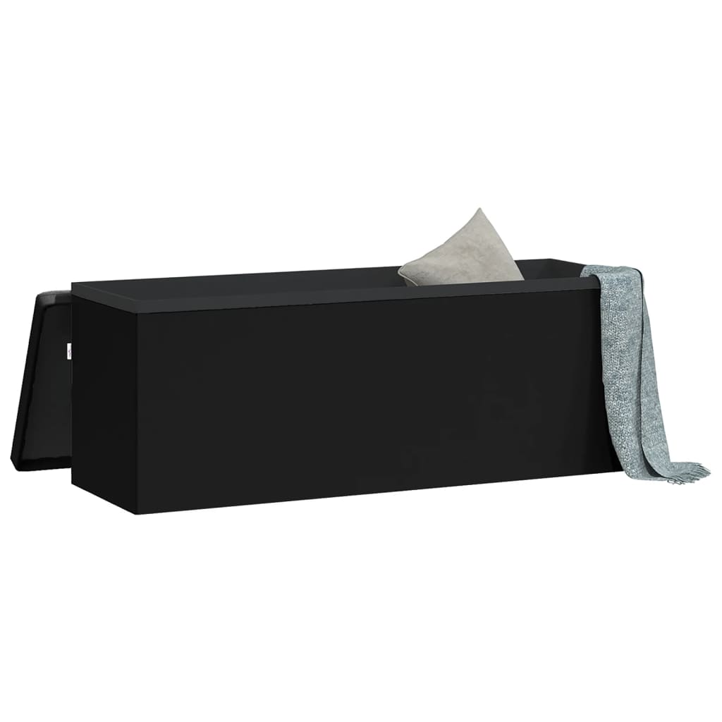 vidaXL Sitzbank mit Stauraum Faltbar Schwarz PVC