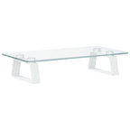 vidaXL Monitorständer Weiß 40x20x8 cm Hartglas und Metall