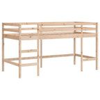 vidaXL Kinderhochbett mit Vorhängen Weiß Schwarz 90x190 cm Kiefernholz