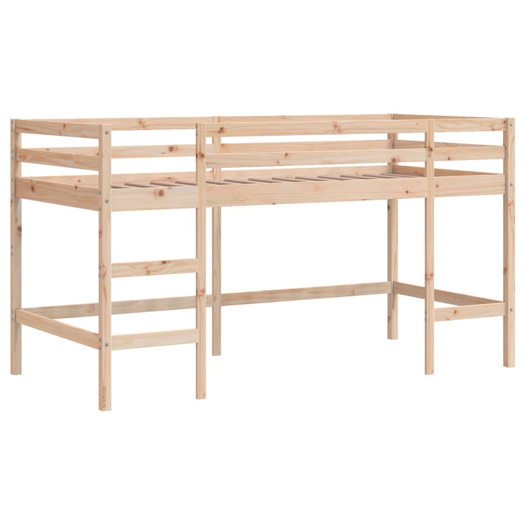vidaXL Kinderhochbett mit Tunnel Weiß & Schwarz 80x200 cm Kiefernholz