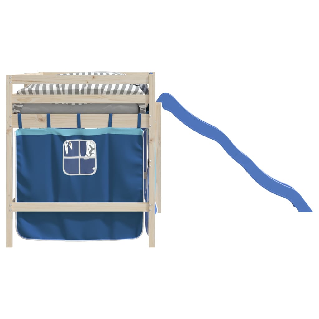 vidaXL Vorhänge für Hochbett Blau Polyester