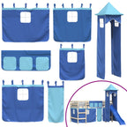 vidaXL Vorhänge für Hochbett mit Turm Blau Polyester