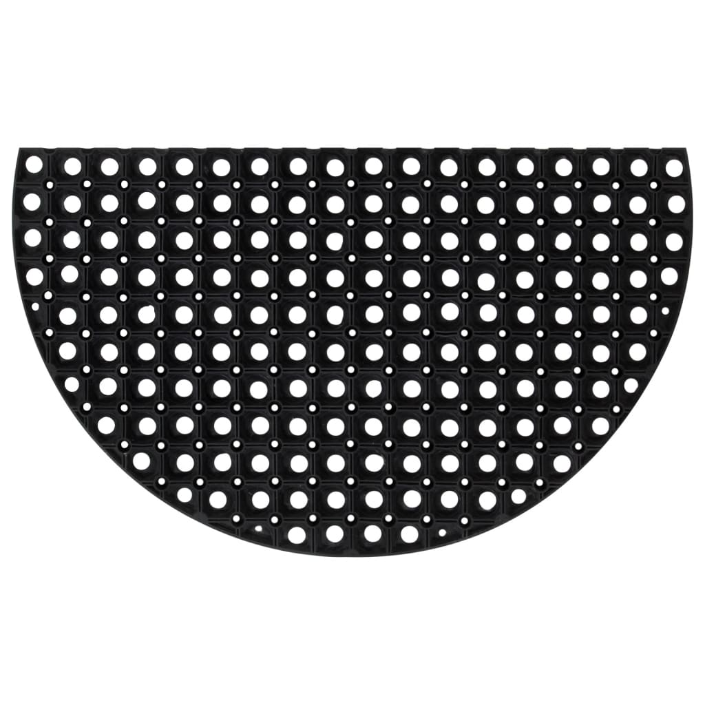 vidaXL Fußmatte Halbrund 45x75 cm Gummi