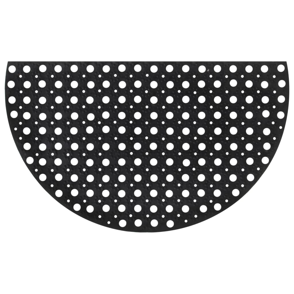 vidaXL Fußmatte Halbrund 45x75 cm Gummi