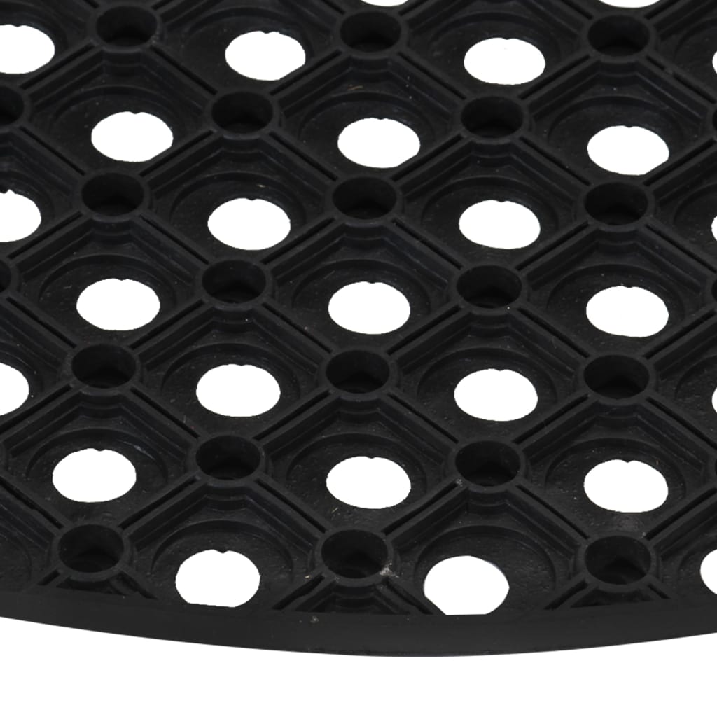 vidaXL Fußmatte Halbrund 45x75 cm Gummi