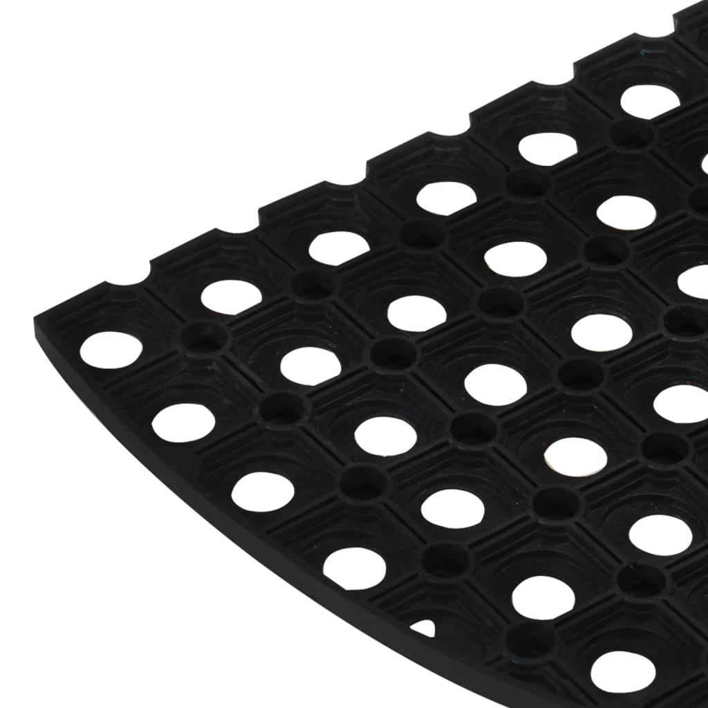 vidaXL Fußmatte Halbrund 45x75 cm Gummi