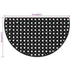 vidaXL Fußmatte Halbrund 45x75 cm Gummi