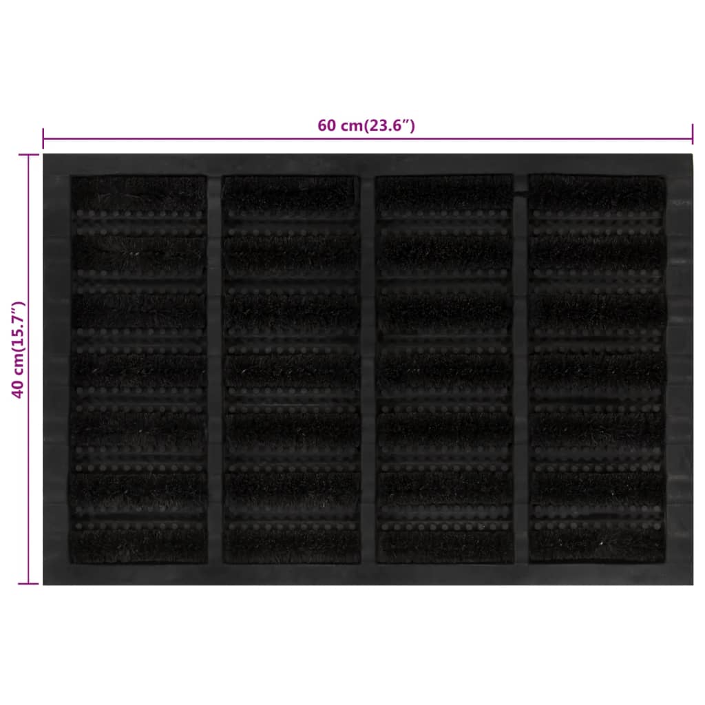 vidaXL Fußmatte Rechteckig 40x60 cm Gummi und Kokosfaser