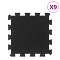 vidaXL Bodenfliesen aus Gummi 9 Stk. Schwarz 16 mm 30x30 cm