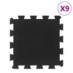 vidaXL Bodenfliesen aus Gummi 9 Stk. Schwarz 16 mm 30x30 cm