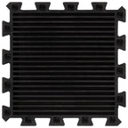 vidaXL Bodenfliesen aus Gummi 16 Stk. Schwarz 16 mm 30x30 cm