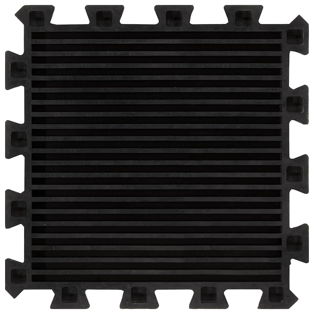 vidaXL Bodenfliesen aus Gummi 16 Stk. Schwarz 16 mm 30x30 cm