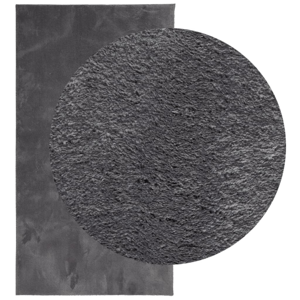 vidaXL Teppich HUARTE Kurzflor Weich und Waschbar Anthrazit 60x110 cm