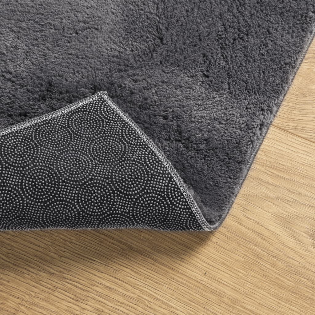 vidaXL Teppich HUARTE Kurzflor Weich und Waschbar Anthrazit 60x110 cm