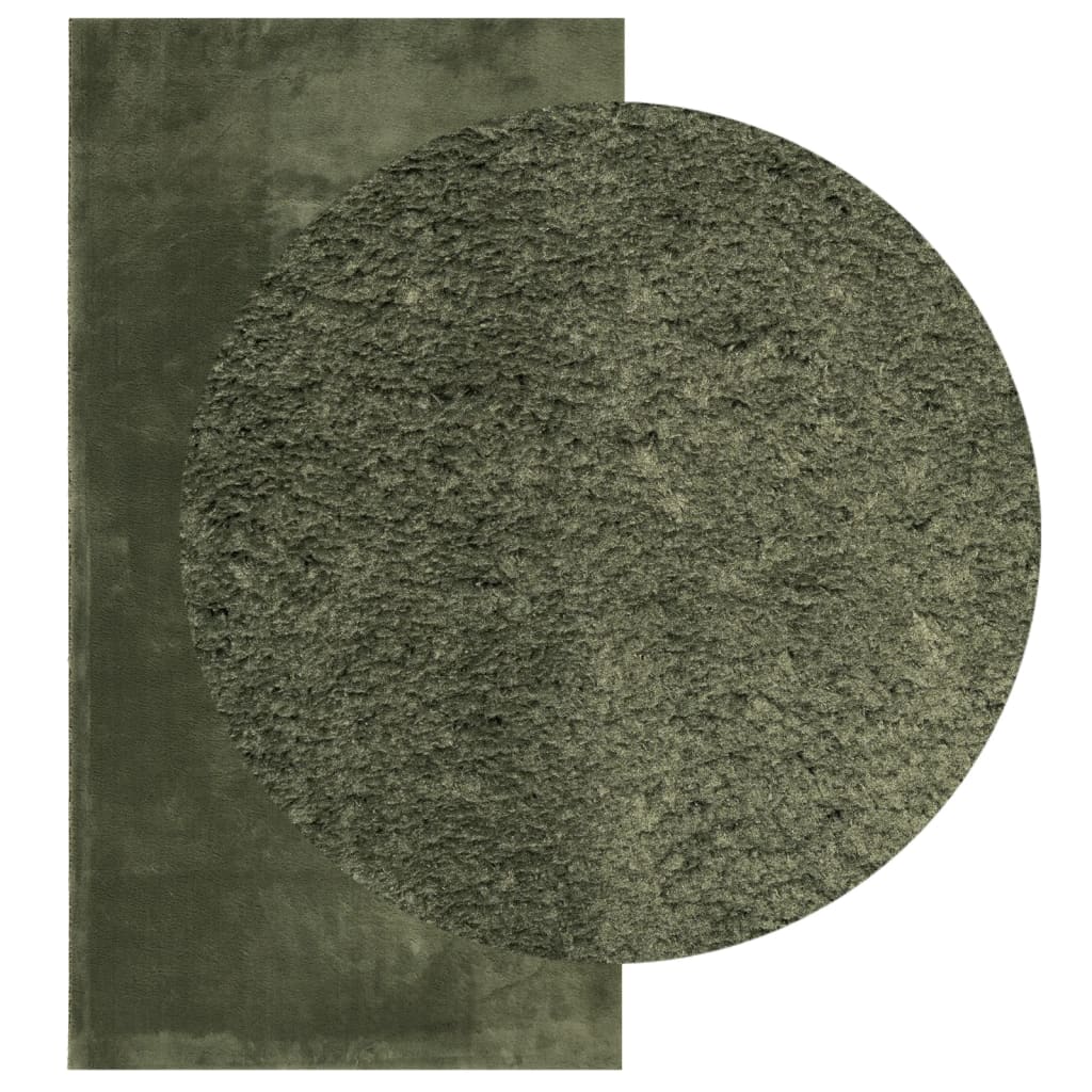 vidaXL Teppich HUARTE Kurzflor Weich und Waschbar Waldgrün 60x110 cm