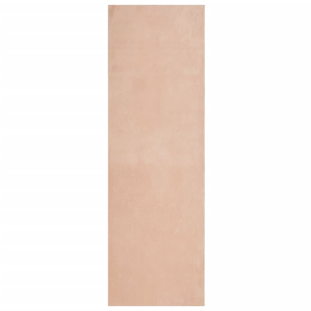 vidaXL Teppich HUARTE Kurzflor Weich und Waschbar Blassrosa 80x250 cm