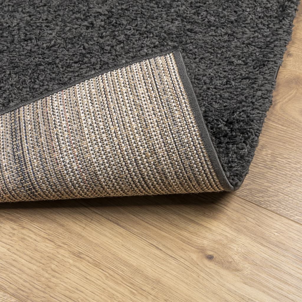 vidaXL Teppich Shaggy Hochflor Modern Anthrazit 120x170 cm