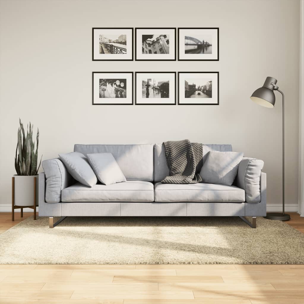 vidaXL Shaggy-Teppich PAMPLONA Hochflor Modern Golden 140x200 cm