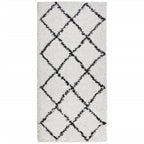 vidaXL Teppich Shaggy Hochflor Modern Creme und Schwarz 100x200 cm
