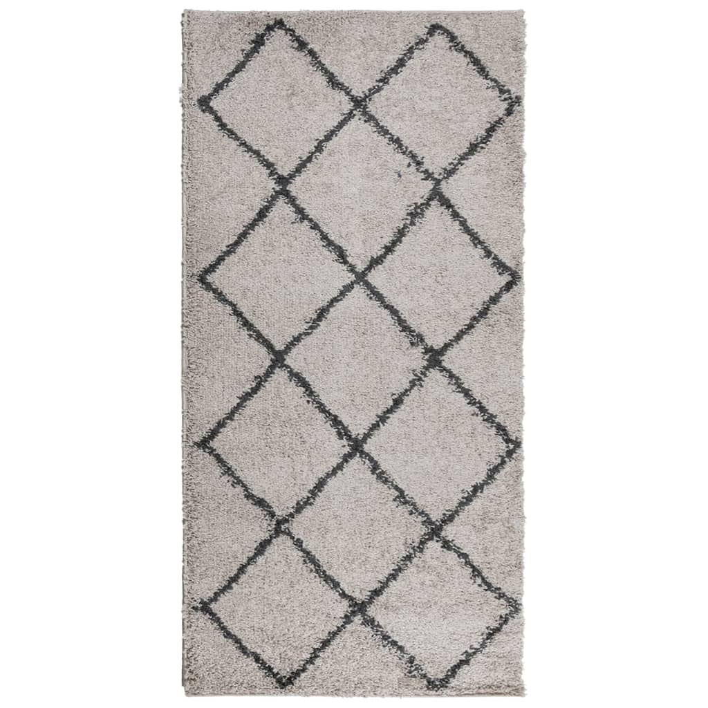 vidaXL Shaggy-Teppich PAMPLONA Hochflor Beige & Anthrazit 100x200 cm