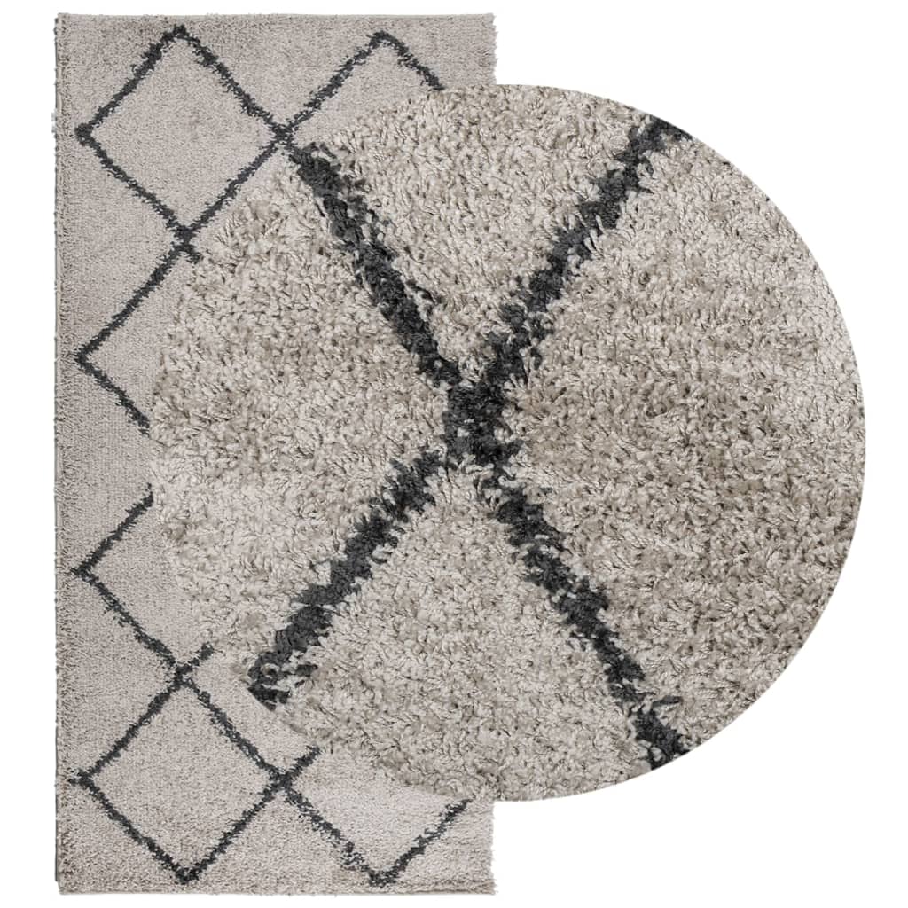 vidaXL Shaggy-Teppich PAMPLONA Hochflor Beige & Anthrazit 100x200 cm