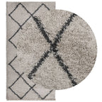 vidaXL Shaggy-Teppich PAMPLONA Hochflor Beige & Anthrazit 100x200 cm