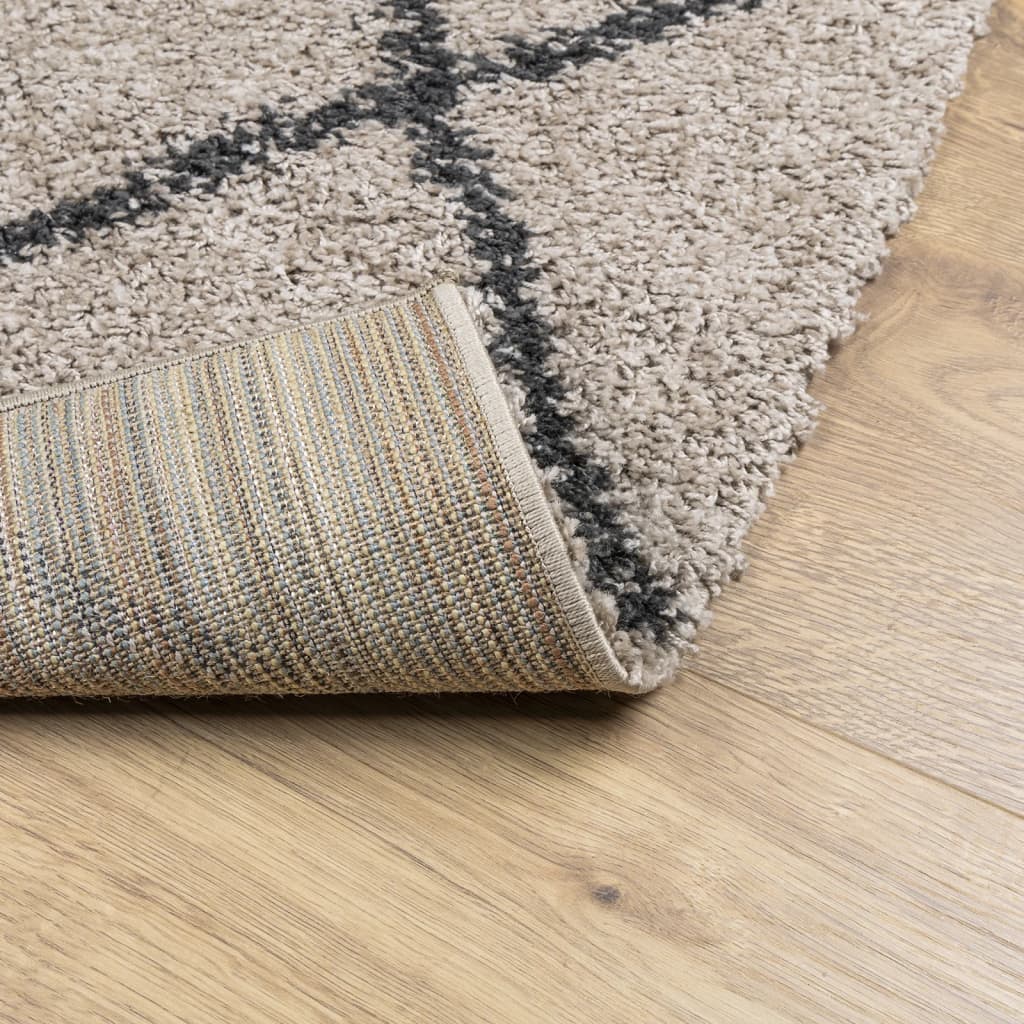 vidaXL Shaggy-Teppich PAMPLONA Hochflor Beige & Anthrazit 100x200 cm