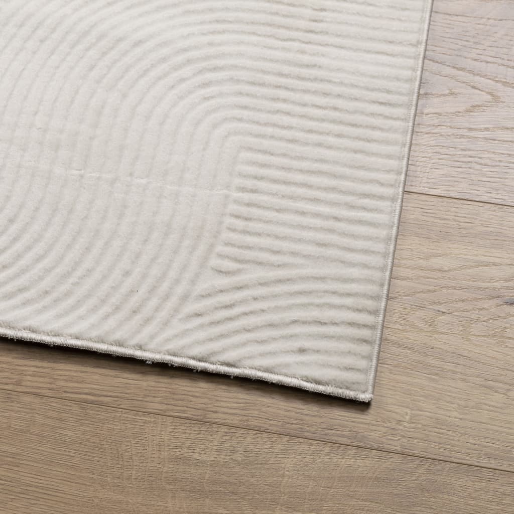 vidaXL Teppich IZA Kurzflor Skandinavischer Look Creme 80x150 cm