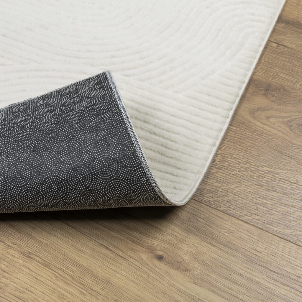 vidaXL Teppich IZA Kurzflor Skandinavischer Look Creme 80x150 cm